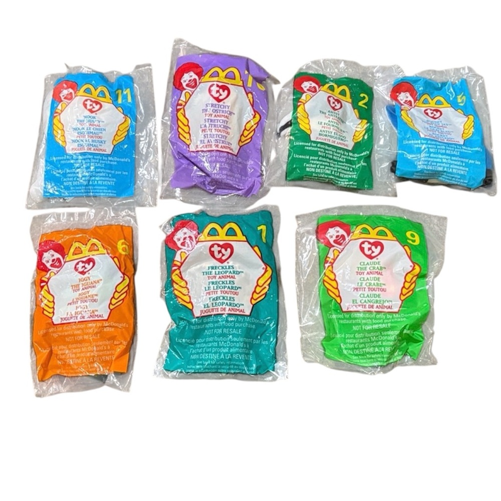 McDonald's TY Beanie Babies Set - Purple, Green, Orange